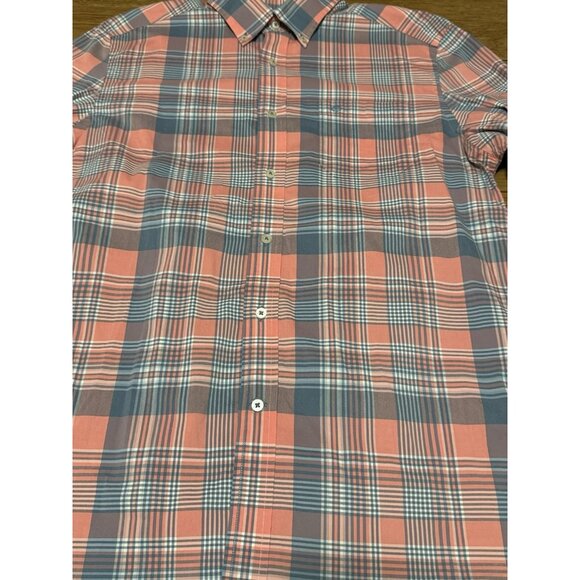 Southern Tide Coastal Passage Shirt Men's Button Up‎ Size M Plaid Salmon Preppy - Picture 9 of 14